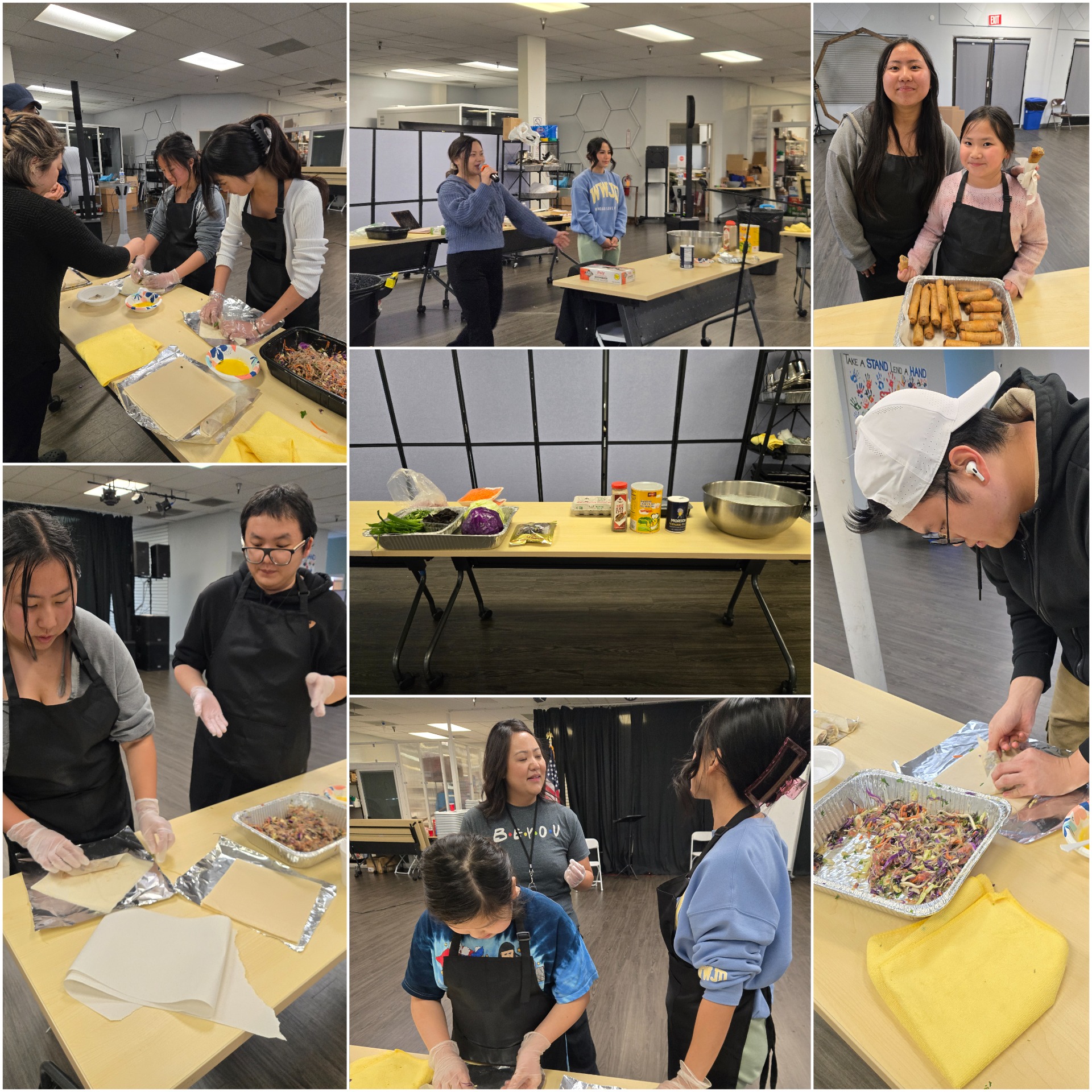 Family cooking together